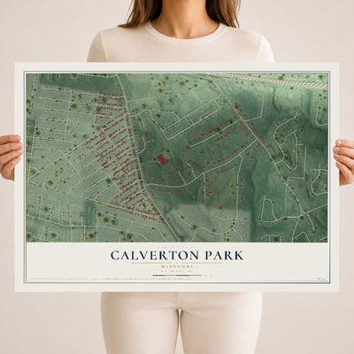 Map of Calverton Park, Missouri, 18 x 24 inch unframed archival matte print