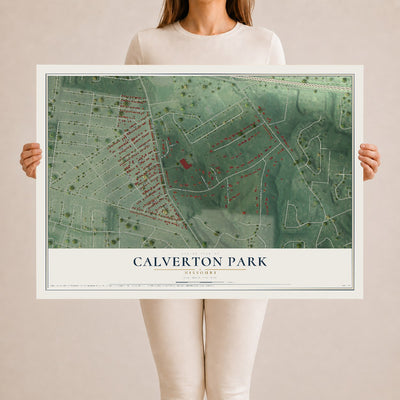 Map of Calverton Park, Missouri, 24 x 36 inch unframed archival matte print