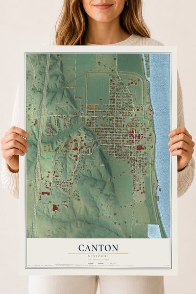Map of Canton, Missouri, 18 x 24 inch unframed archival matte print