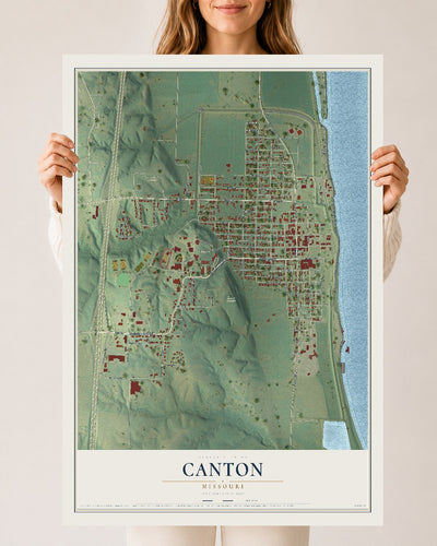Map of Canton, Missouri, 24 x 36 inch unframed archival matte print