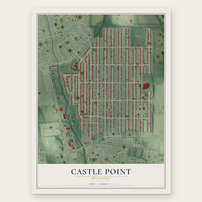 Castle Point, Missouri map print, the full design