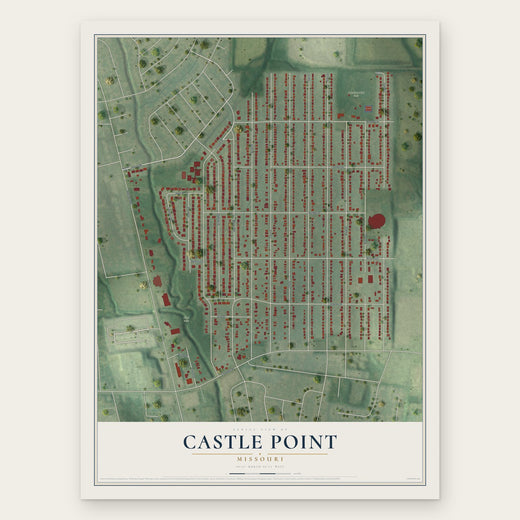 Castle Point, Missouri map print, the full design