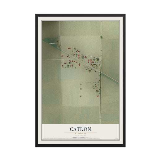Map of Catron, Missouri, 12 x 18 inch print in a black wood frame