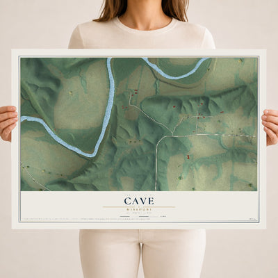 Map of Cave, Missouri, 18 x 24 inch unframed archival matte print