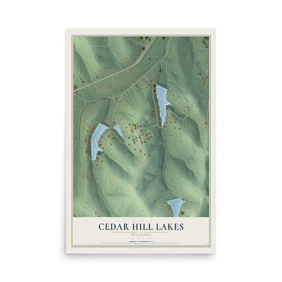 Map of Cedar Hill Lakes, Missouri, 12 x 18 inch unframed archival matte print