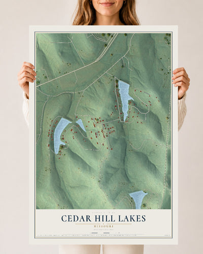 Map of Cedar Hill Lakes, Missouri, 24 x 36 inch unframed archival matte print