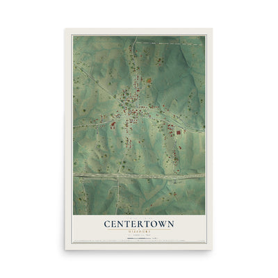 Map of Centertown, Missouri, 12 x 18 inch unframed archival matte print