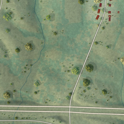 Second close-up of the map of Centertown, Missouri print showing more streets and buildings