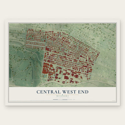 Central West End, Missouri map print, the full design