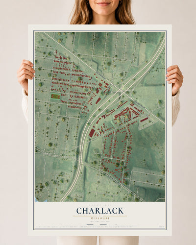 Map of Charlack, Missouri, 24 x 36 inch unframed archival matte print