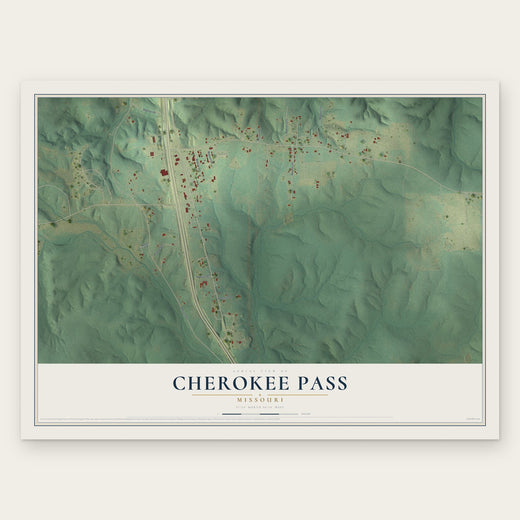 Cherokee Pass, Missouri map print, the full design