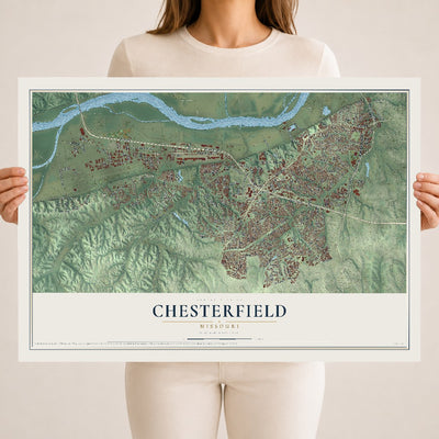 Map of Chesterfield, Missouri, 18 x 24 inch unframed archival matte print