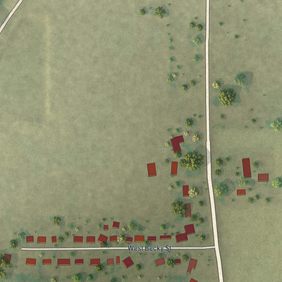 Second close-up of the map of Clarkton, Missouri print showing more streets and buildings