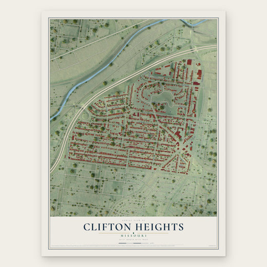 Clifton Heights, Missouri map print, the full design