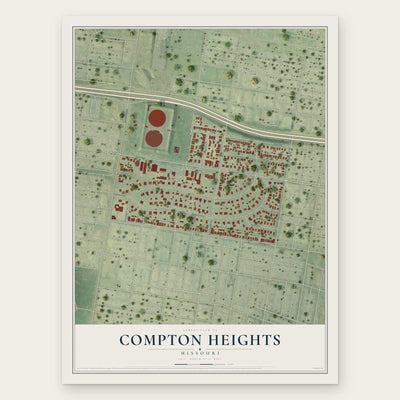 Compton Heights, Missouri map print, the full design