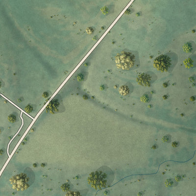 Second close-up of the map of Conception Junction, Missouri print showing more streets and buildings