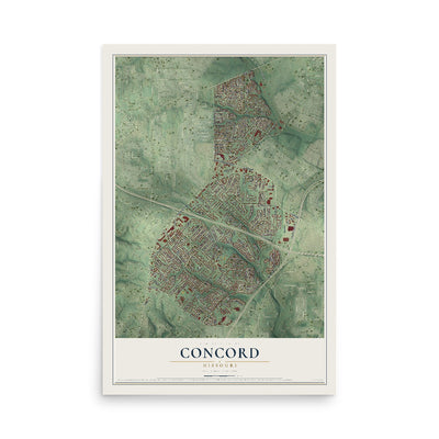 Map of Concord, Missouri, 12 x 18 inch unframed archival matte print