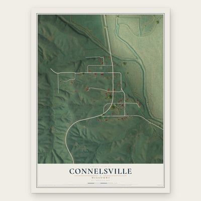 Connelsville, Missouri map print, the full design
