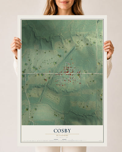 Map of Cosby, Missouri, 24 x 36 inch unframed archival matte print