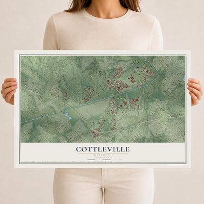 Map of Cottleville, Missouri, 12 x 18 inch unframed archival matte print