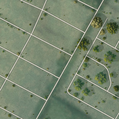Second close-up of the map of Country Club Hills, Missouri print showing more streets and buildings