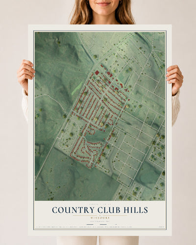 Map of Country Club Hills, Missouri, 24 x 36 inch unframed archival matte print