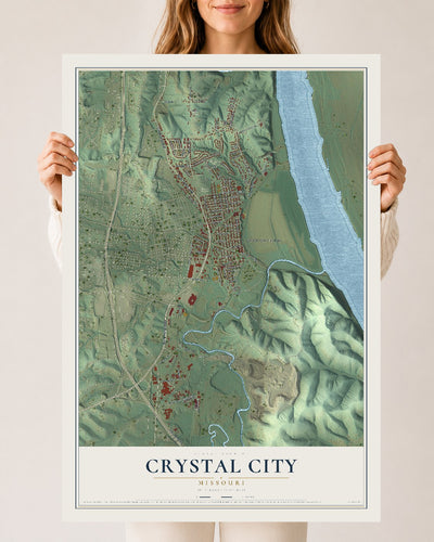 Map of Crystal City, Missouri, 24 x 36 inch unframed archival matte print