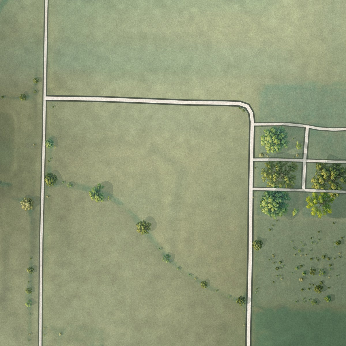 Second close-up of the map of Curryville, Missouri print showing more streets and buildings