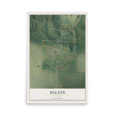 Map of Dalton, Missouri, 12 x 18 inch unframed archival matte print