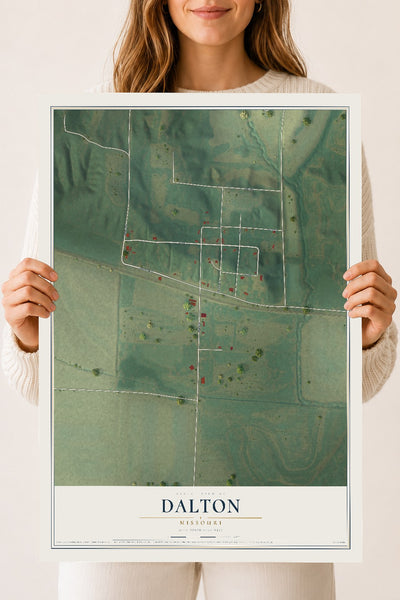 Map of Dalton, Missouri, 18 x 24 inch unframed archival matte print