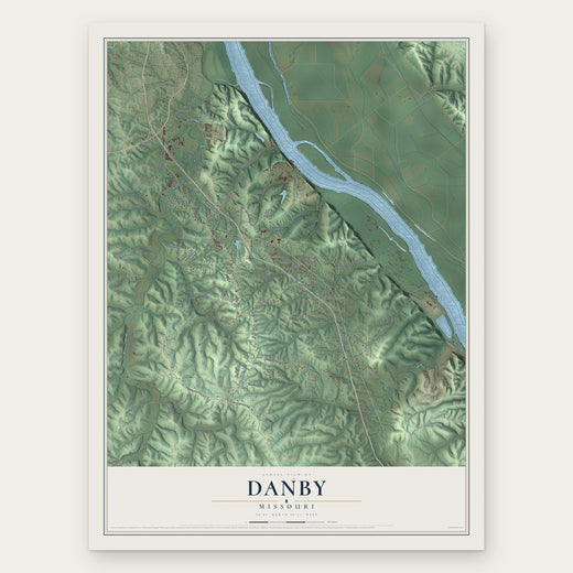 Danby, Missouri map print, the full design