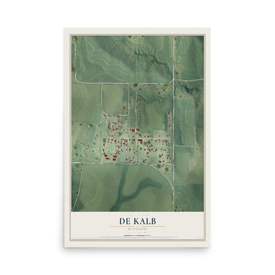Map of De Kalb, Missouri, 12 x 18 inch unframed archival matte print