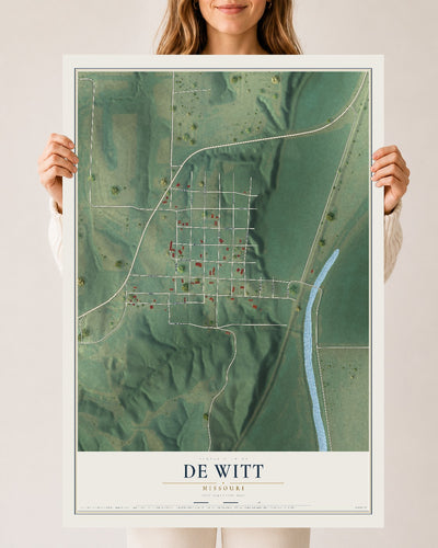 Map of De Witt, Missouri, 24 x 36 inch unframed archival matte print