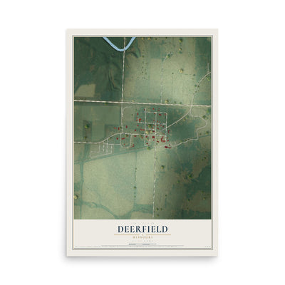 Map of Deerfield, Missouri, 12 x 18 inch unframed archival matte print
