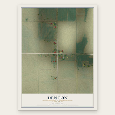 Denton, Missouri map print, the full design