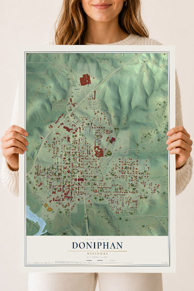 Map of Doniphan, Missouri, 18 x 24 inch unframed archival matte print