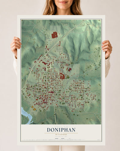 Map of Doniphan, Missouri, 24 x 36 inch unframed archival matte print