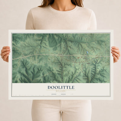 Map of Doolittle, Missouri, 12 x 18 inch unframed archival matte print