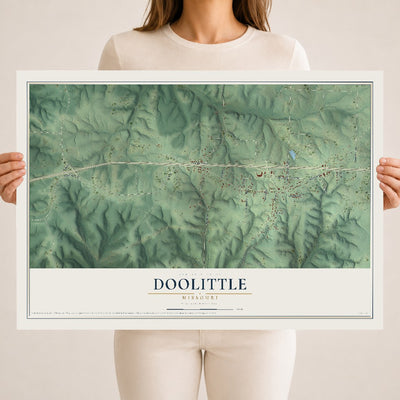 Map of Doolittle, Missouri, 18 x 24 inch unframed archival matte print