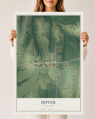 Map of Dover, Missouri, 24 x 36 inch unframed archival matte print