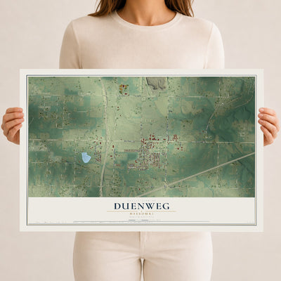 Map of Duenweg, Missouri, 12 x 18 inch unframed archival matte print