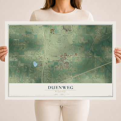 Map of Duenweg, Missouri, 18 x 24 inch unframed archival matte print