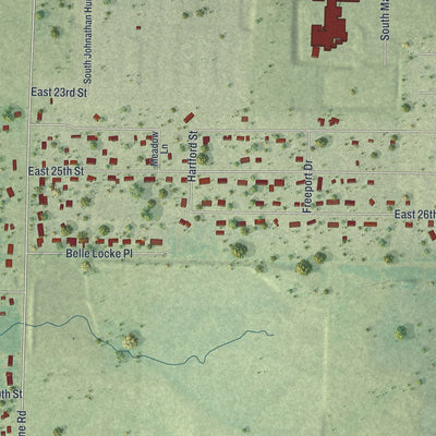 Second close-up of the map of Duquesne, Missouri print showing more streets and buildings