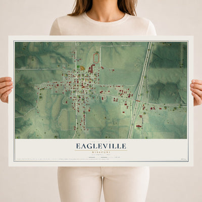 Map of Eagleville, Missouri, 18 x 24 inch unframed archival matte print