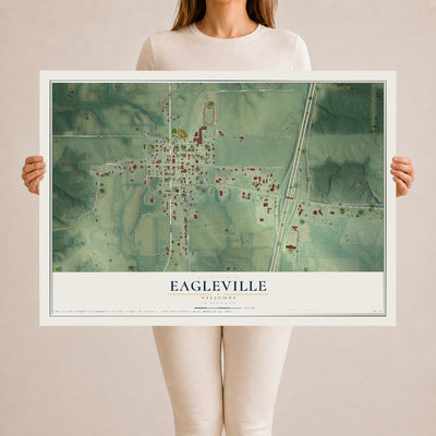 Map of Eagleville, Missouri, 24 x 36 inch unframed archival matte print