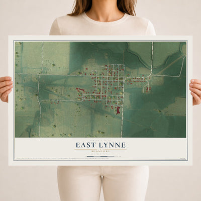 Map of East Lynne, Missouri, 18 x 24 inch unframed archival matte print