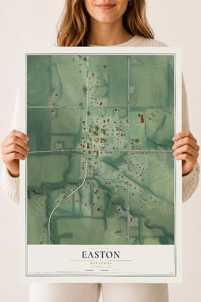 Map of Easton, Missouri, 18 x 24 inch unframed archival matte print