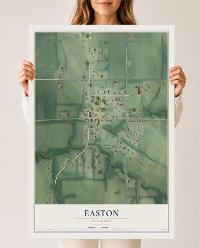 Map of Easton, Missouri, 24 x 36 inch unframed archival matte print