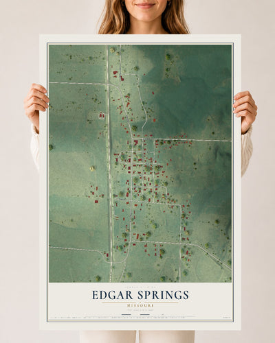 Map of Edgar Springs, Missouri, 24 x 36 inch unframed archival matte print