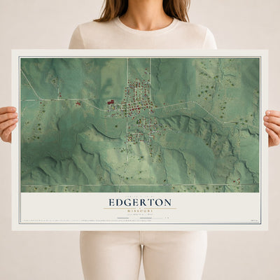 Map of Edgerton, Missouri, 18 x 24 inch unframed archival matte print